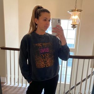 Anine Bing Ramona Leopard Sweatshirt Sz XS